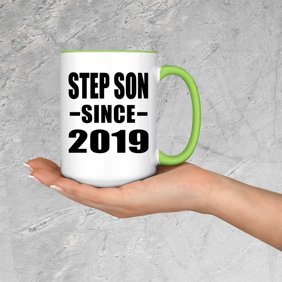 Step Son Since 2019 - 15oz Accent Mug Green
