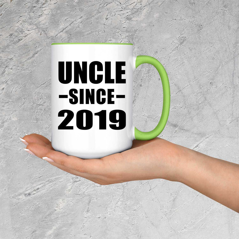 Uncle Since 2019 - 15oz Accent Mug Green