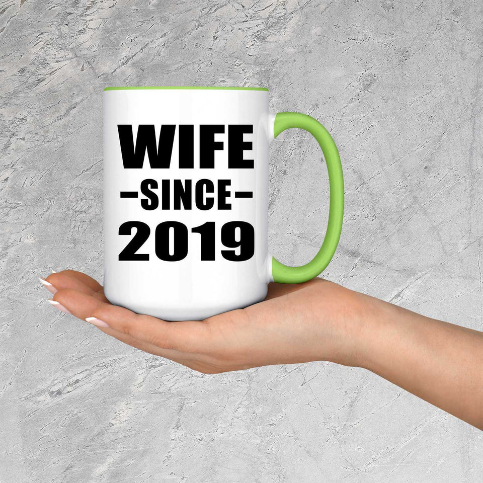 Wife Since 2019 - 15oz Accent Mug Green