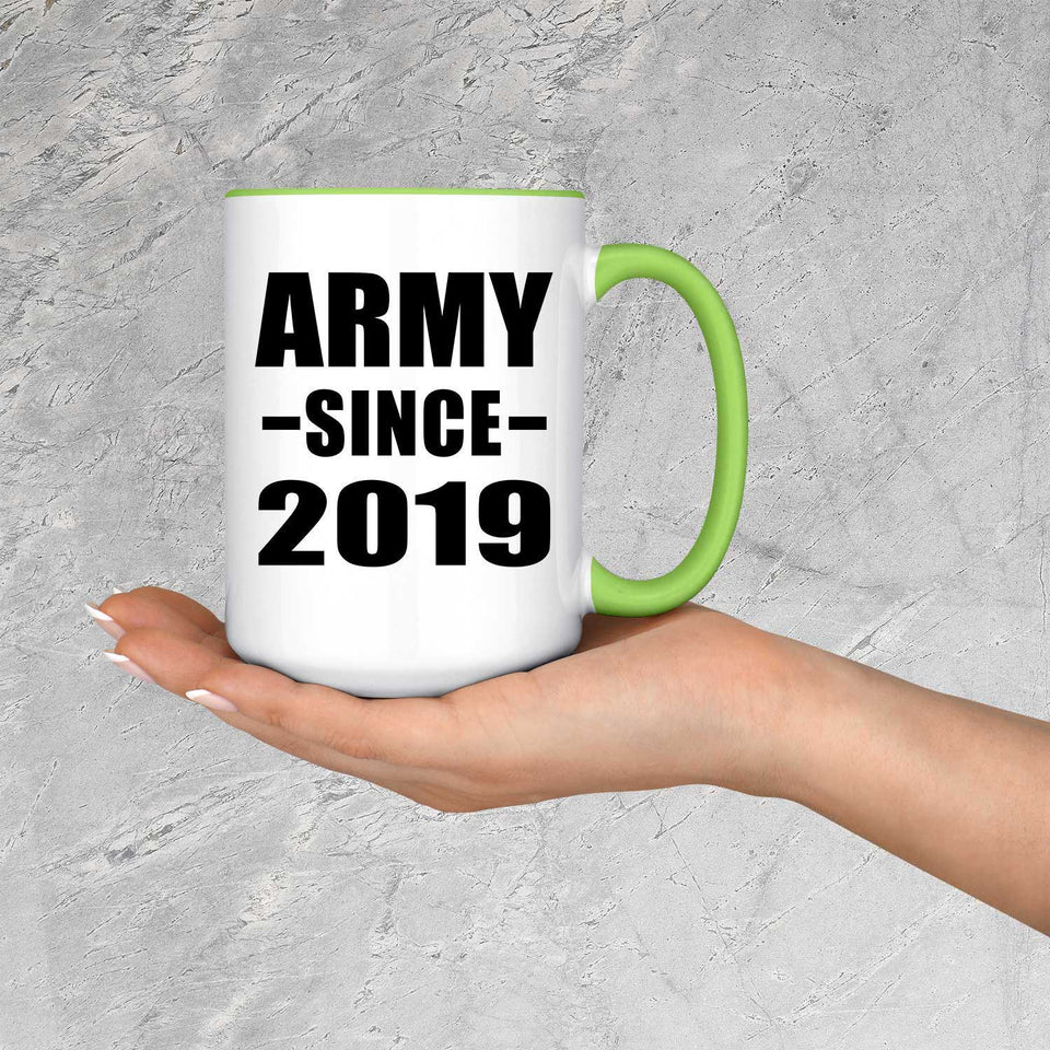 Army Since 2019 - 15oz Accent Mug Green