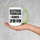 Electrical Technician Since 2019 - 15oz Accent Mug Green