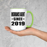 Insurance Agent Since 2019 - 15oz Accent Mug Green