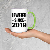 Jeweler Since 2019 - 15oz Accent Mug Green