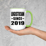 Logistician Since 2019 - 15oz Accent Mug Green
