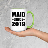 Maid Since 2019 - 15oz Accent Mug Green