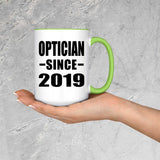 Optician Since 2019 - 15oz Accent Mug Green
