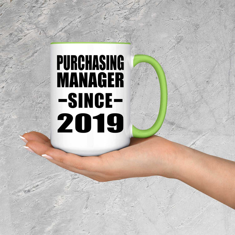 Purchasing Manager Since 2019 - 15oz Accent Mug Green