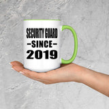 Security Guard Since 2019 - 15oz Accent Mug Green