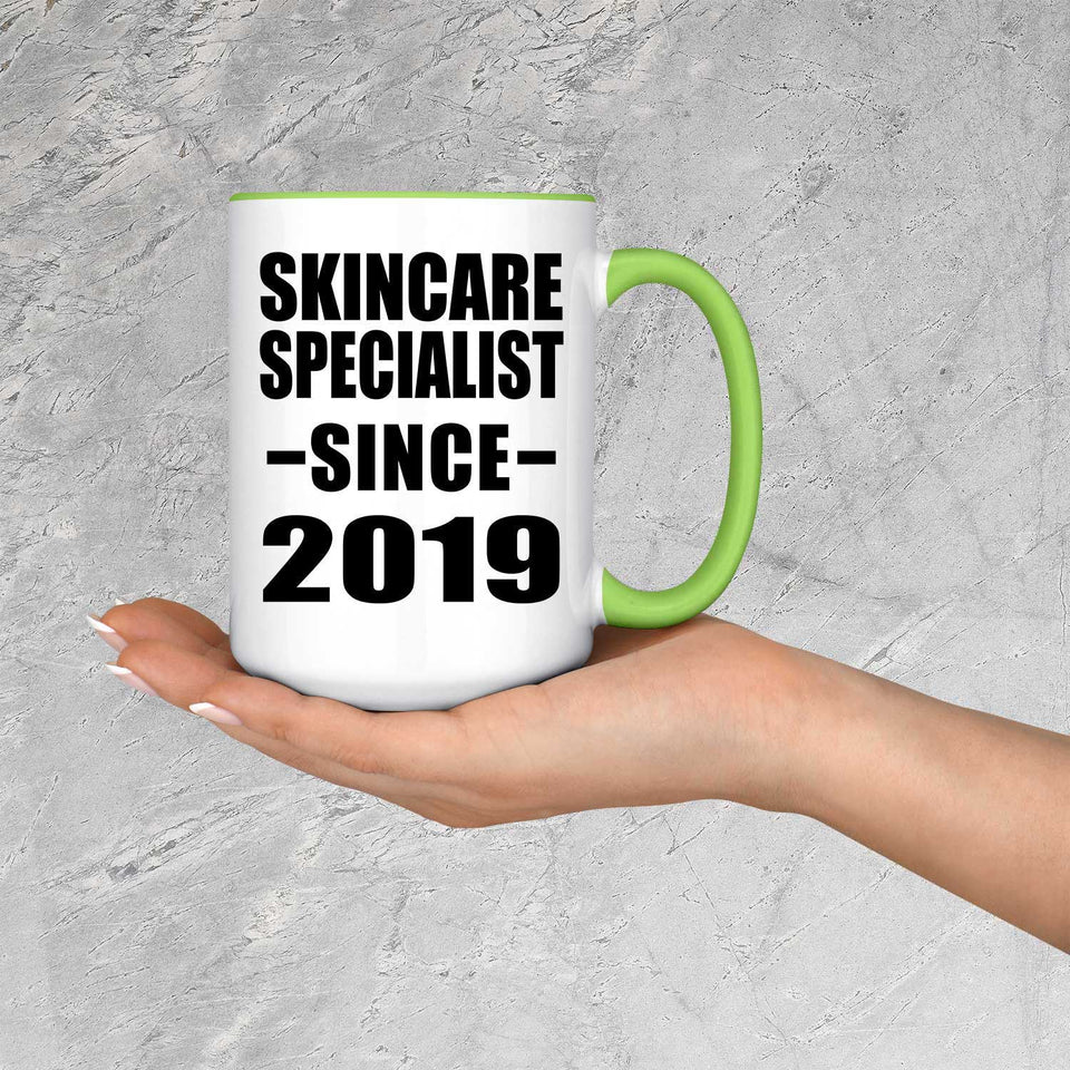 Skincare Specialist Since 2019 - 15oz Accent Mug Green
