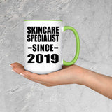 Skincare Specialist Since 2019 - 15oz Accent Mug Green