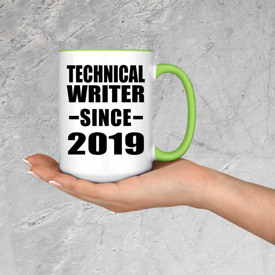 Technical Writer Since 2019 - 15oz Accent Mug Green