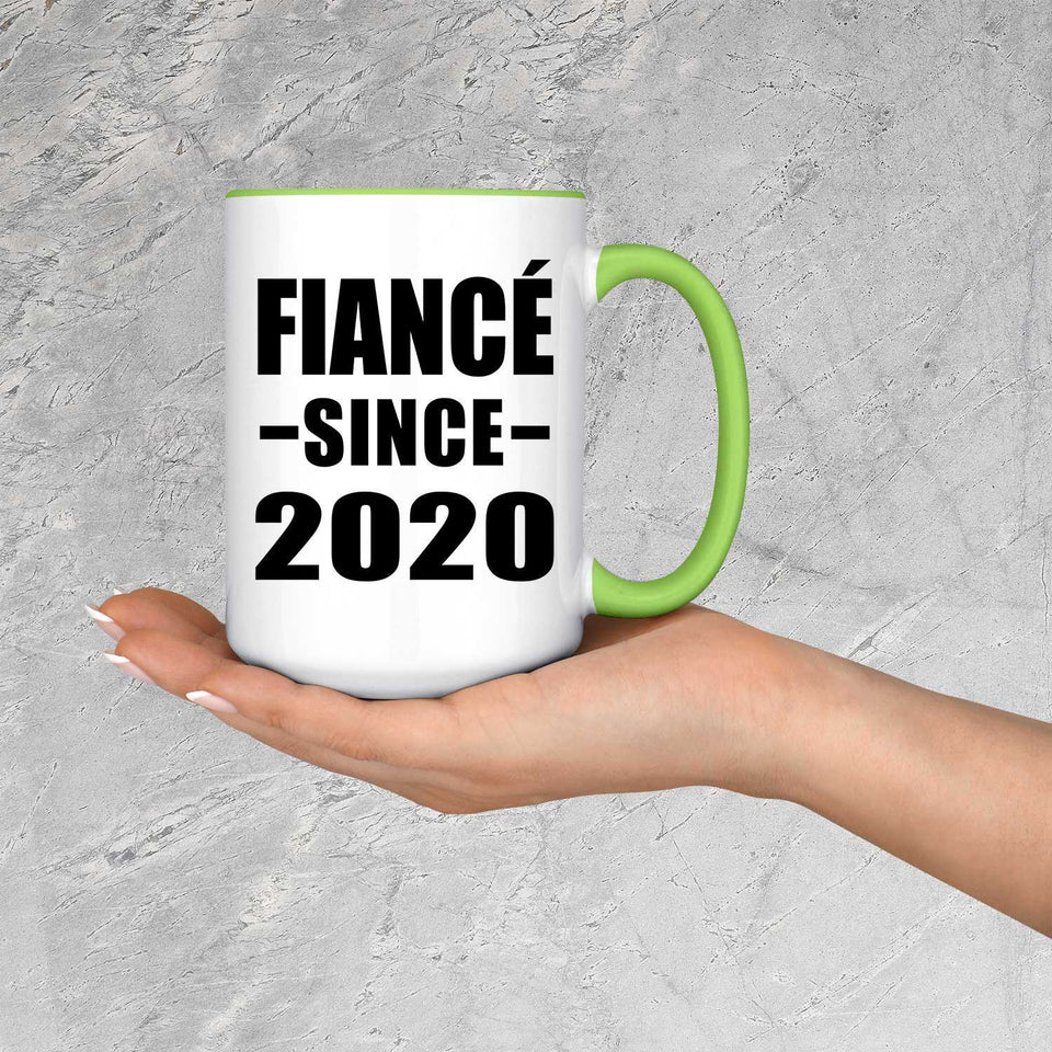 Fiance Since 2020 - 15oz Accent Mug Green