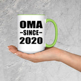 Oma Since 2020 - 15oz Accent Mug Green