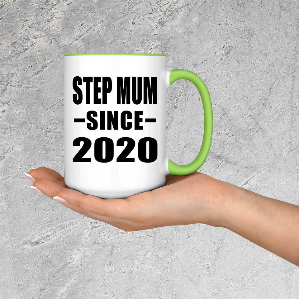 Step Mum Since 2020 - 15oz Accent Mug Green