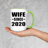 Wife Since 2020 - 15oz Accent Mug Green