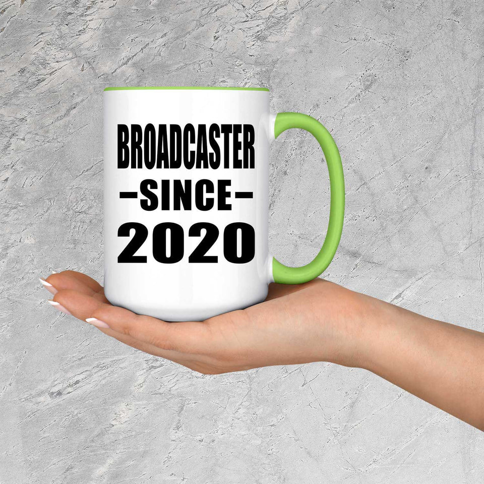 Broadcaster Since 2020 - 15oz Accent Mug Green