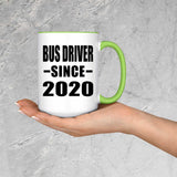 Bus Driver Since 2020 - 15oz Accent Mug Green