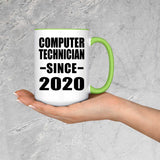 Computer Technician Since 2020 - 15oz Accent Mug Green