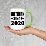 Dietician Since 2020 - 15oz Accent Mug Green