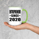 Entrepreneur Since 2020 - 15oz Accent Mug Green