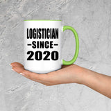 Logistician Since 2020 - 15oz Accent Mug Green