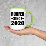 Roofer Since 2020 - 15oz Accent Mug Green