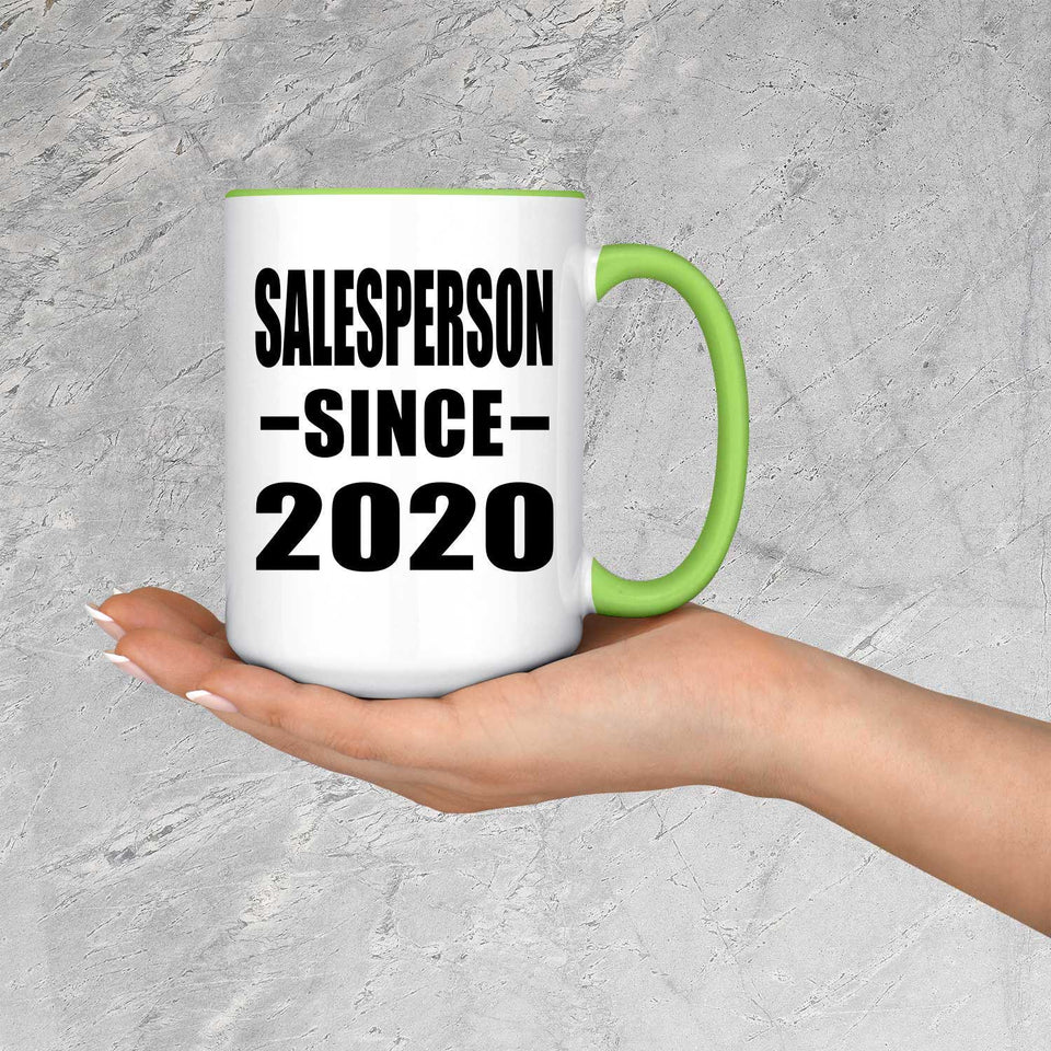 Salesperson Since 2020 - 15oz Accent Mug Green
