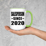 Salesperson Since 2020 - 15oz Accent Mug Green