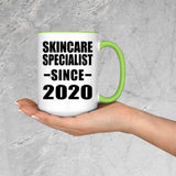 Skincare Specialist Since 2020 - 15oz Accent Mug Green