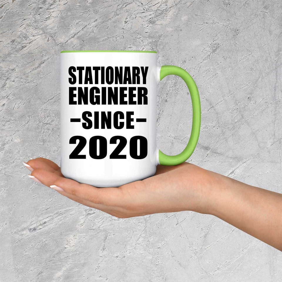 Stationary Engineer Since 2020 - 15oz Accent Mug Green