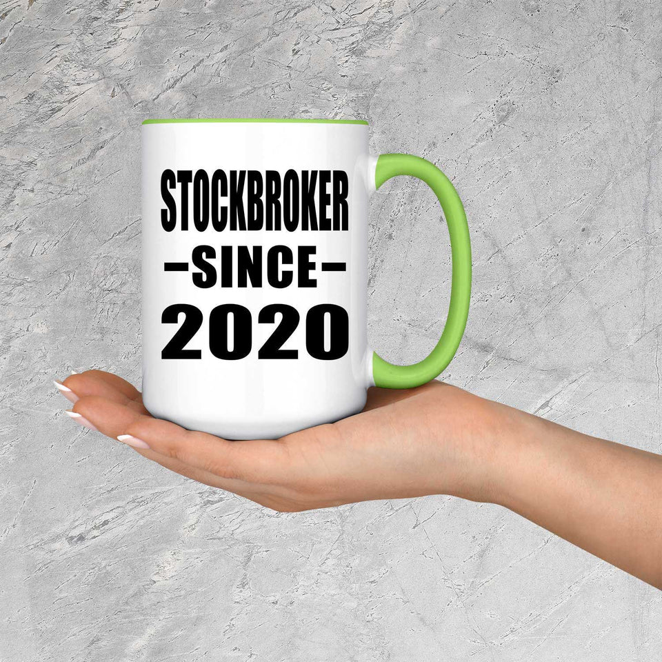 Stockbroker Since 2020 - 15oz Accent Mug Green
