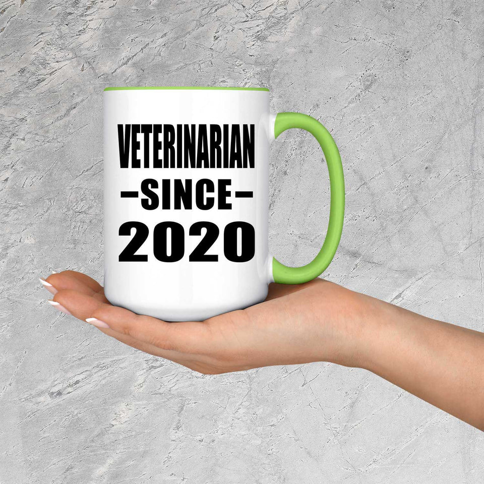 Veterinarian Since 2020 - 15oz Accent Mug Green