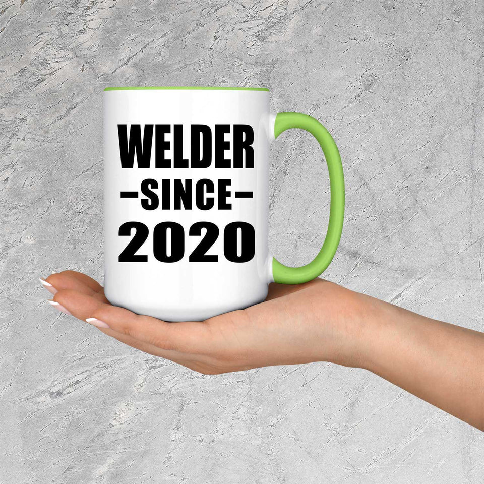 Welder Since 2020 - 15oz Accent Mug Green