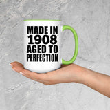 116th Birthday Made In 1908 Aged To Perfection - 15oz Accent Mug Green