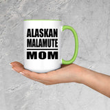 Alaskan Malamute Mom - 15oz Accent Mug Green