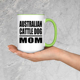 Australian Cattle Dog Mom - 15oz Accent Mug Green