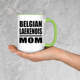 Belgian Laekenois Mom - 15oz Accent Mug Green