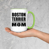 Boston Terrier Mom - 15oz Accent Mug Green