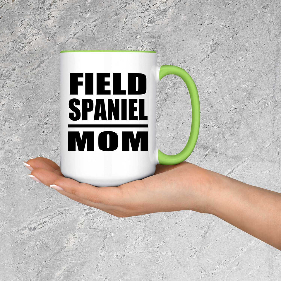 Field Spaniel Mom - 15oz Accent Mug Green
