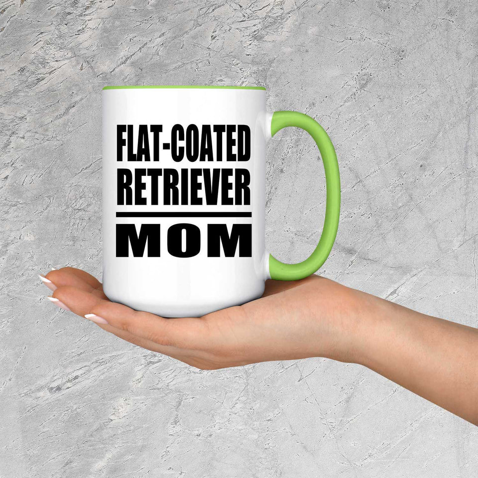 Flat-Coated Retriever Mom - 15oz Accent Mug Green