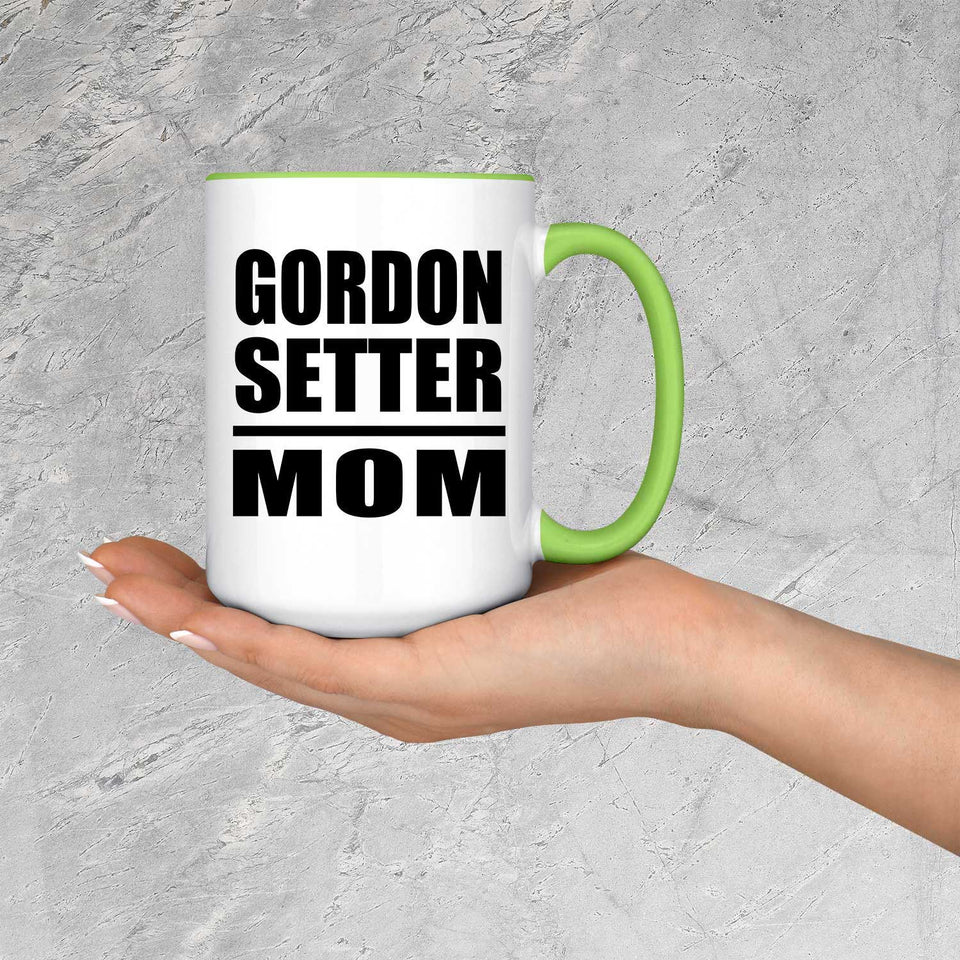 Gordon Setter Mom - 15oz Accent Mug Green