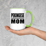 Pekingese Mom - 15oz Accent Mug Green