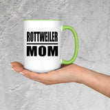 Rottweiler Mom - 15oz Accent Mug Green