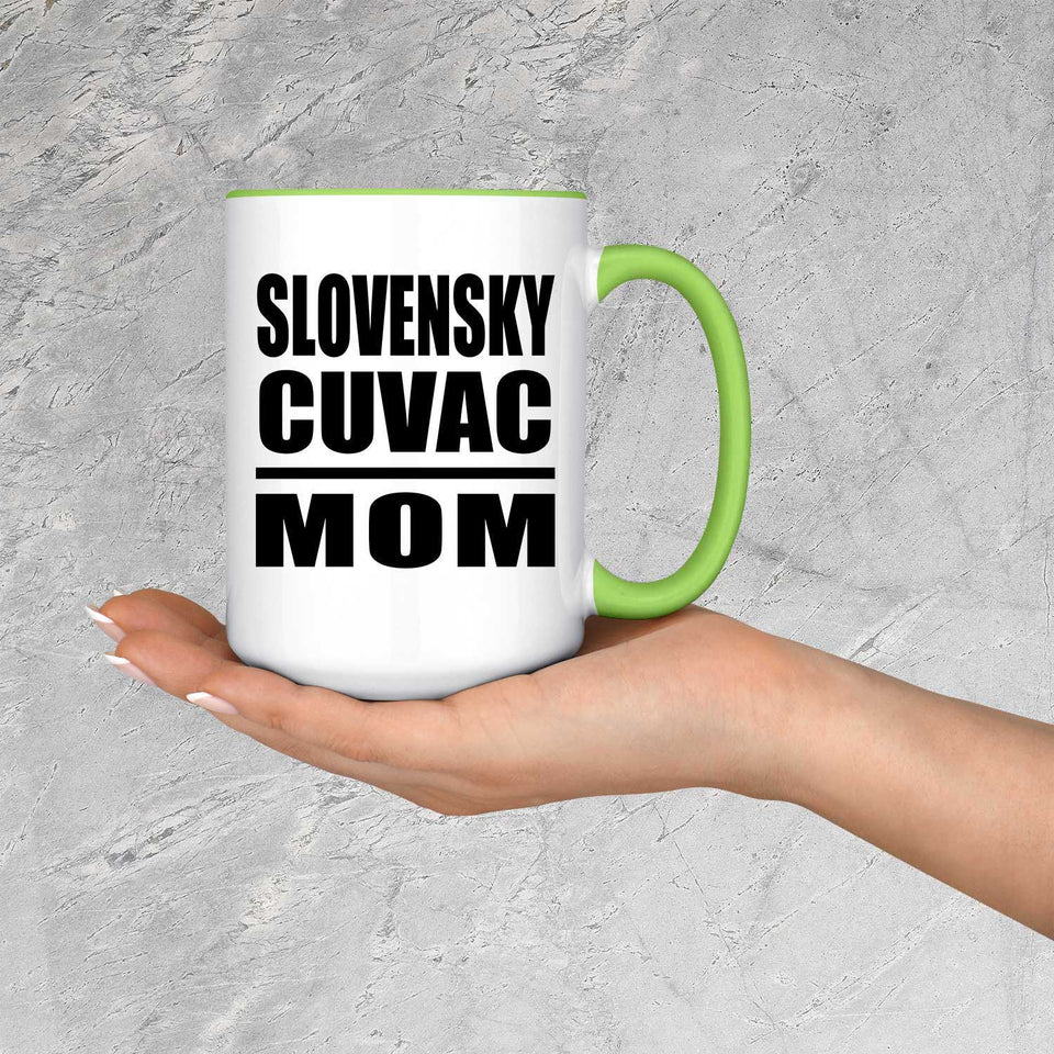 Slovensky Cuvac Mom - 15oz Accent Mug Green