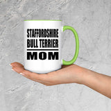 Staffordshire Bull Terrier Mom - 15oz Accent Mug Green