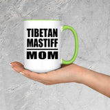 Tibetan Mastiff Mom - 15oz Accent Mug Green