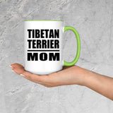 Tibetan Terrier Mom - 15oz Accent Mug Green