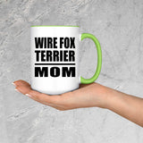 Wire Fox Terrier Mom - 15oz Accent Mug Green
