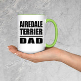 Airedale Terrier Dad - 15oz Accent Mug Green