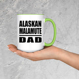 Alaskan Malamute Dad - 15oz Accent Mug Green